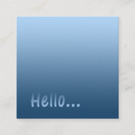 カスタムな文字が付いている勾配1色の青こんにちは スクエア名刺