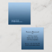 カスタムな文字が付いている勾配1色の青こんにちは スクエア名刺 (正面/裏面)