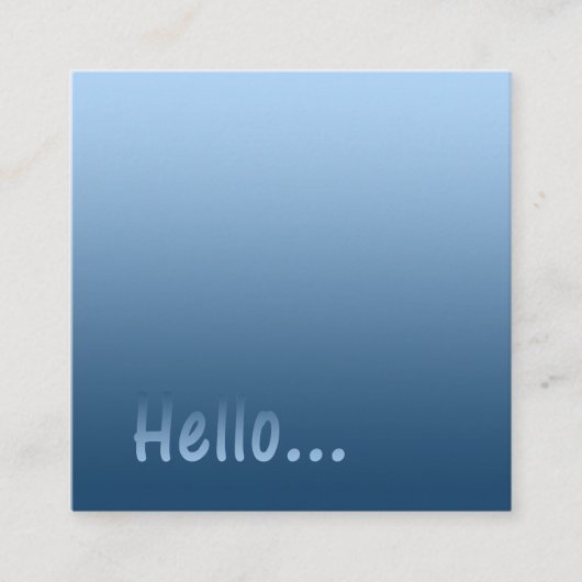 カスタムな文字が付いている勾配1色の青こんにちは スクエア名刺 (正面)