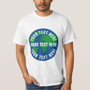 カスタムな文字が付いている惑星の地球のTシャツを救って下さい Tシャツ
