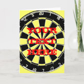 カスタムな文字が付いている投げ矢板挨拶状 カード (正面)