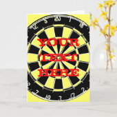 カスタムな文字が付いている投げ矢板挨拶状 カード (黄色い花)