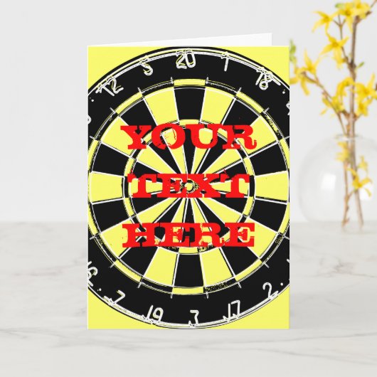 カスタムな文字が付いている投げ矢板挨拶状 カード (黄色い花)