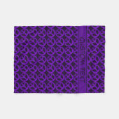 カスタムな文字が付いている紫色のピースサイン毛布 フリースブランケット (正面(横))