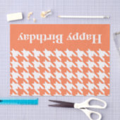 カスタムな文字との珊瑚のエレガントな千鳥格子の 薄葉紙 (クラフト)