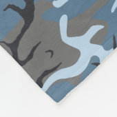 カスタムな文字との青い迷彩柄 フリースブランケット (角)