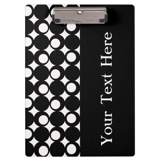 カスタムな文字との黒くモダンな球のデザイン クリップボード (正面)