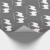 カスタムな文字と結婚しているSamoyeds ラッピングペーパー (角)