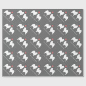 カスタムな文字と結婚しているSamoyeds ラッピングペーパー (フラット)