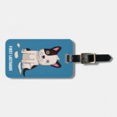 カスタムな文字のおもしろい犬の荷物のラベル ラゲッジタグ (正面横)