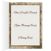 カスタムな文字のウエディングケーキのお祝いカード (内側 (右))