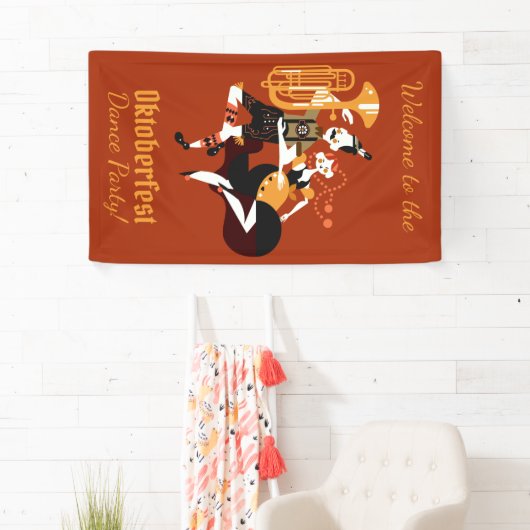 カスタムな文字のオクトーバーフェストのダンサーの旗 横断幕 (インサイチュ)