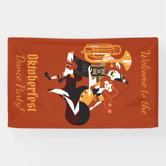 カスタムな文字のオクトーバーフェストのダンサーの旗 横断幕 (横)