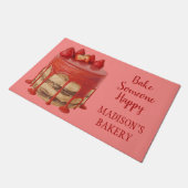 カスタムな文字のケーキのイラストレーションのドア・マット ドアマット (アングル)