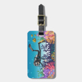 カスタムな文字のスキューバダイバーの荷物のラベル ラゲッジタグ (正面縦)