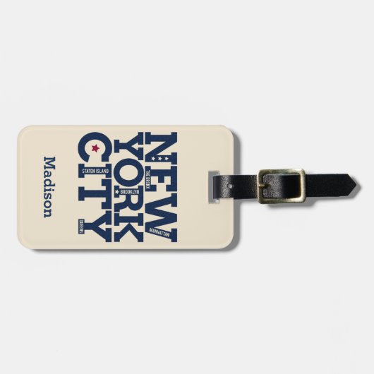 カスタムな文字のニューヨークシティの荷物のラベル ラゲッジタグ (正面横)