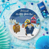 カスタムな文字のバスク人のOlentzeroのクリスマスの雪場面: ペーパープレート (パーティー)