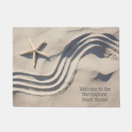 カスタムな文字のヒトデのビーチハウスのドア・マット ドアマット