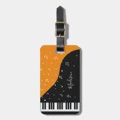 カスタムな文字のピアノ音楽荷物のラベル ラゲッジタグ (正面縦)