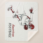 カスタムな文字のフットボール選手のフリースブランケット シェルパブランケット (正面)