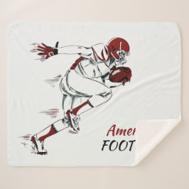 カスタムな文字のフットボール選手のフリースブランケット シェルパブランケット