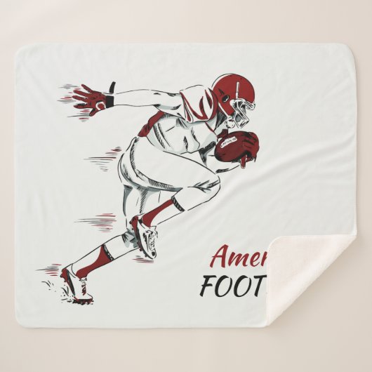 カスタムな文字のフットボール選手のフリースブランケット シェルパブランケット (正面(横))