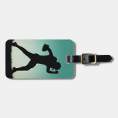 カスタムな文字のフットボール選手の荷物のラベル ラゲッジタグ (正面横)