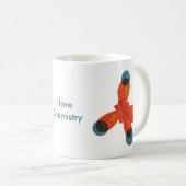 カスタムな文字のメタンの分子I愛化学 コーヒーマグカップ (正面右)