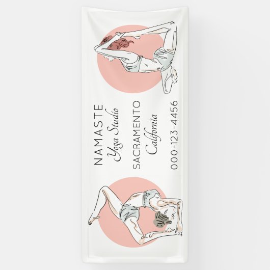 カスタムな文字のヨガのスタジオの旗 横断幕 (縦)