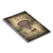 カスタムな文字のヴィンテージの気球のSteampunkのセピア色の調子 ノートブック (右側)