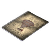 カスタムな文字のヴィンテージの気球のSteampunkのセピア色の調子 ノートブック (左側)