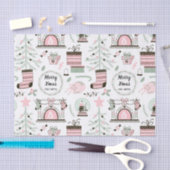 カスタムな文字の居心地のよいクリスマスパターンティッシュペーパー 薄葉紙 (クラフト)