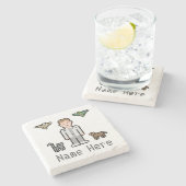 カスタムな文字の獣医 ストーンコースター (横)