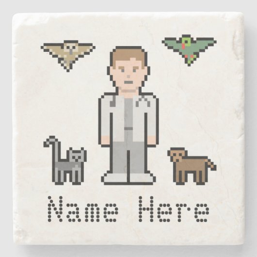 カスタムな文字の獣医 ストーンコースター (正面)