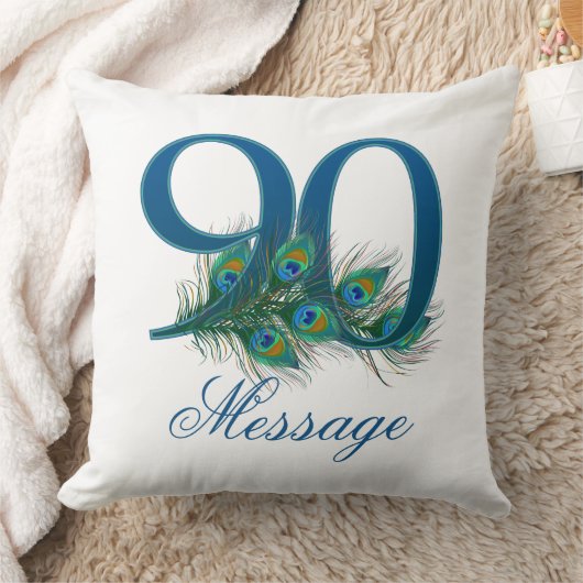 カスタムな文字の第90誕生日の枕 クッション (ブランケット)