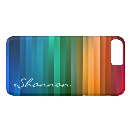 カスタムな文字の虹のストライプのiPhone 7の場合 Case-Mate iPhoneケース (裏面(横))