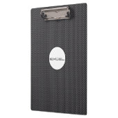 カスタムな文字の黒いおよび灰色カーボン繊維材料 クリップボード (左)