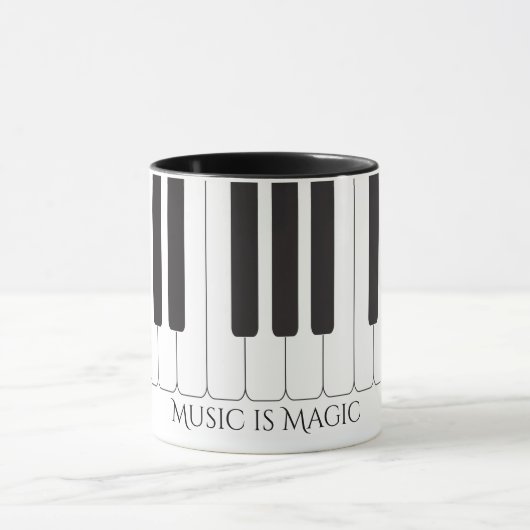 カスタムな文字の黒檀及びアイボリーのピアノ鍵は設計します マグカップ (中央)