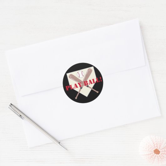 カスタムな文字または色の野球用バットの演劇の球の黒 ラウンドシール (封筒)