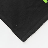 カスタムな文字を持つ蛍光緑および黒いライオン フリースブランケット (角)