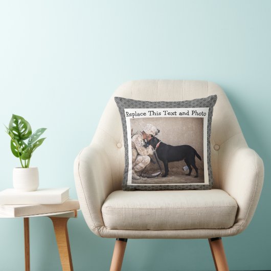 カスタムな文字及び写真の/Abstractの灰色のダイヤモンドのニュートラル クッション (椅子)