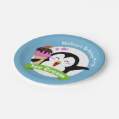 カスタムな文字及び色のアイスクリームのペンギンの紙皿 ペーパープレート (アングル)