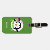 カスタムな文字及び色のアイスクリームのペンギン ラゲッジタグ (正面横)