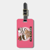 カスタムな文字及び色のアイスクリームの恋人 ラゲッジタグ (正面縦)