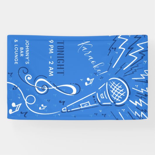 カスタムな文字音楽マイクロフォンの旗 横断幕 (横)