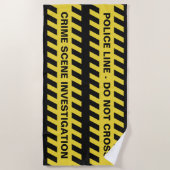 カスタムな文字"警察の警戒線"ビーチタオル ビーチタオル (正面)