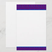 カスタムな文房具、Notepaper、紫色、青いパターン 便箋 (正面/裏面)