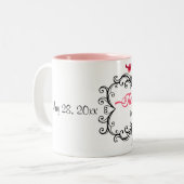 カスタムな新婚者の新郎新婦 ツートーンマグカップ (正面左)