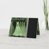 カスタムな新婦付添人の招待状のミントはチョコレートにガウンを着せます 招待状 (裏面)