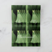 カスタムな新婦付添人の招待状のミントはチョコレートにガウンを着せます 招待状 (内部)